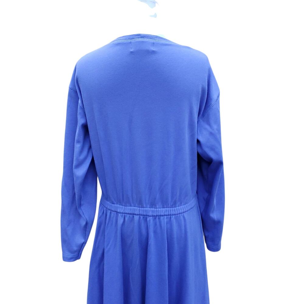 Vintage LL Bean Periwinkle Blue Purple Cotton Dress Soft Cottage Granola Cabin M - Picture 12 of 16
